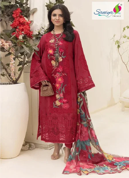Saniya Trendz 7166 Cotton With Chikankari Embroidered Work Pakistani Salwar Kameez Wholesale Market Surat
